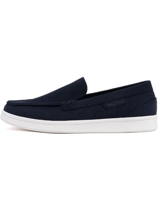 ?Men\'s Navy Perforated Canvas Slip-On Comfortable Low Top Lightweight Fashion s main image 4